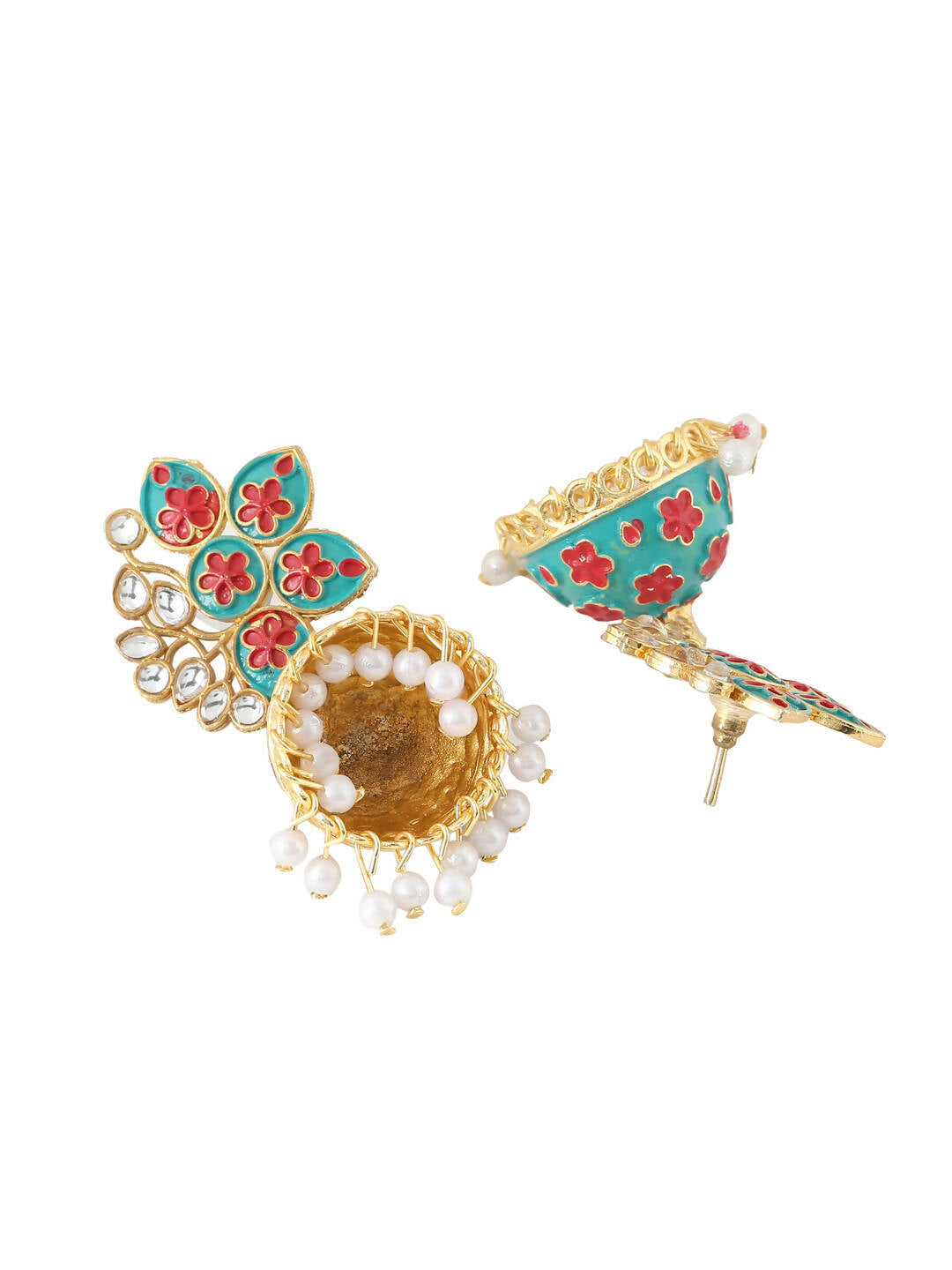 NVR Women Green Dome Shaped Jhumka Earrings | Grocsy