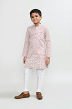 Joban Fashion Art Silk Onion Pink Kurta With Straight Fit Pant | Grocsy