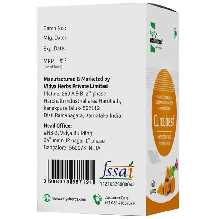 Vidya Herbs Curcubest Tablet | Grocsy
