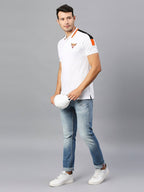 Fancode Sunrisers Hyderabad IPL Printed Polo Collar Cotton Sports T-shirt | Grocsy