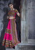 AI Fashion Pink Art Silk Designer Navratri Lehenga Choli Collection | Grocsy