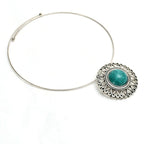 Mominos Fashion Johar Kamal Oxidised Silver-Plated Stone Work Necklace Handicraft | Grocsy