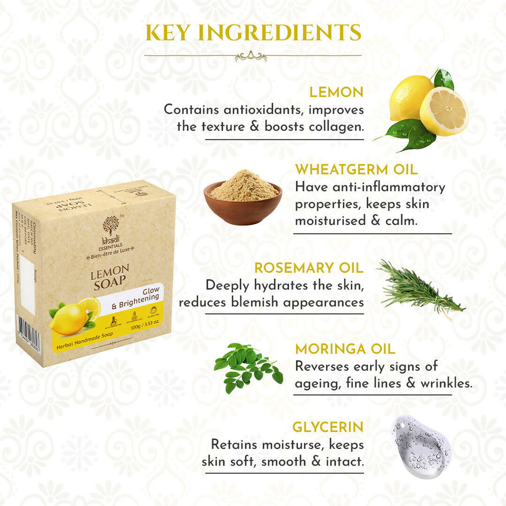 Khadi Essentials Lemon Handmade Herbal Soap | Grocsy