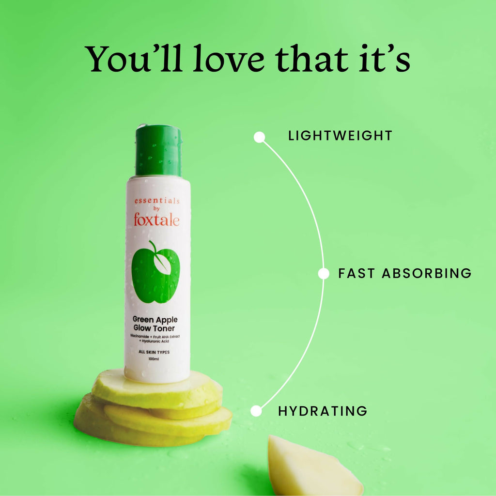 Foxtale Essentials Daily Green Apple Glow Toner with Niacinamide | Grocsy