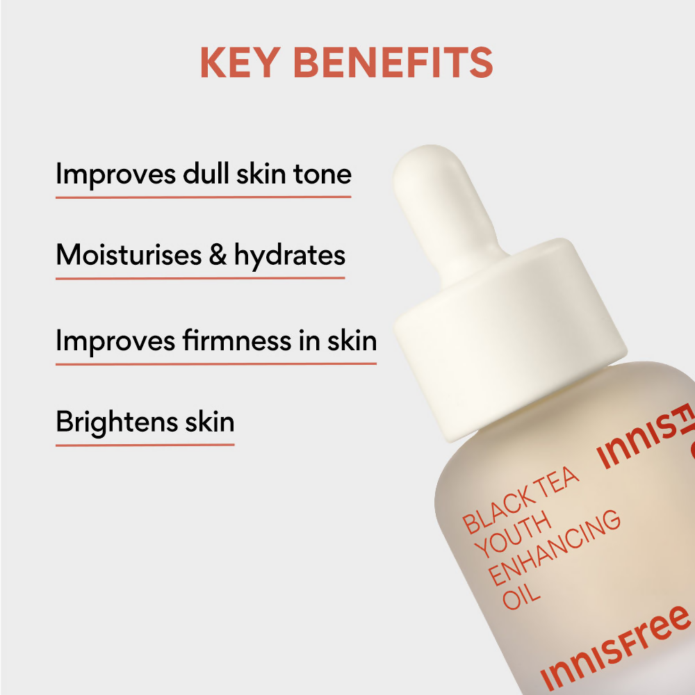 Innisfree Black Tea Youth Enhancing Oil For Anti-Aging & Healthy Glow | Grocsy