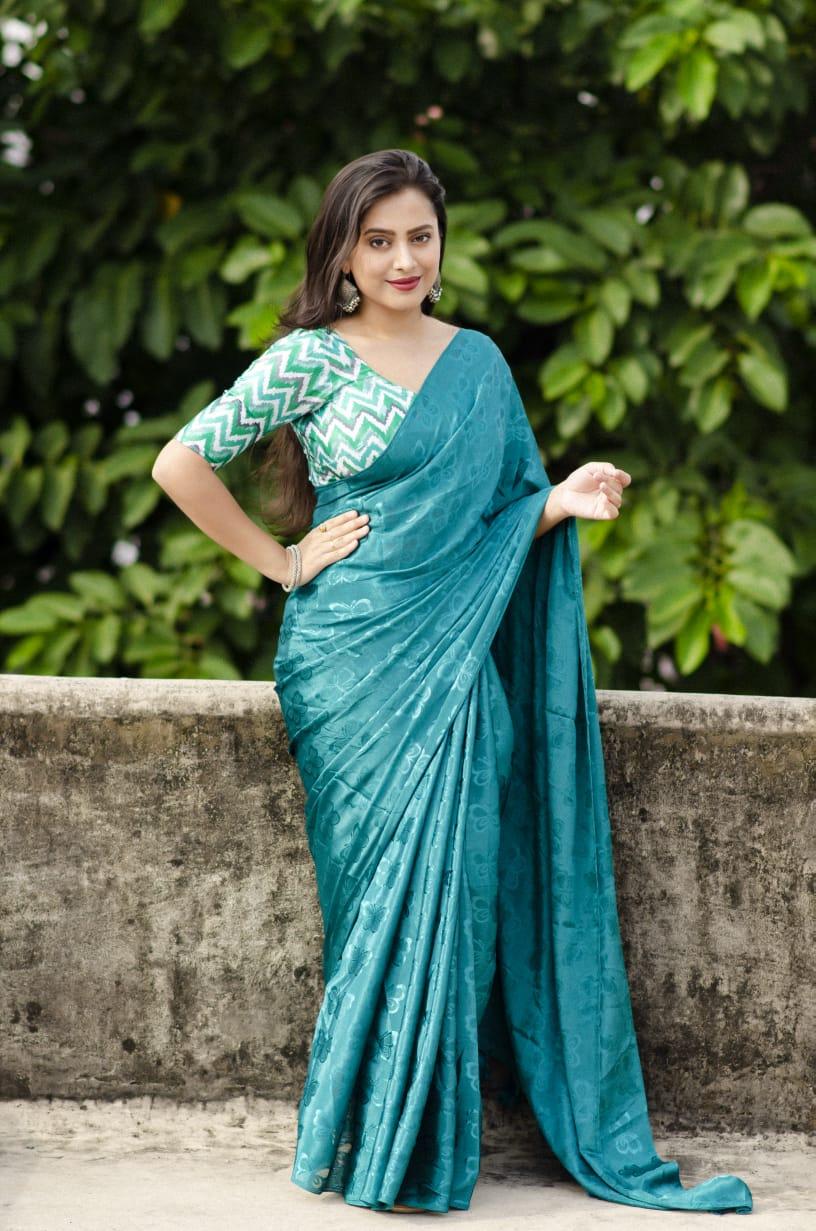 Rama Silk Blend Ethnic Motifs Saree with Unstitched Blouse - A2M | Grocsy