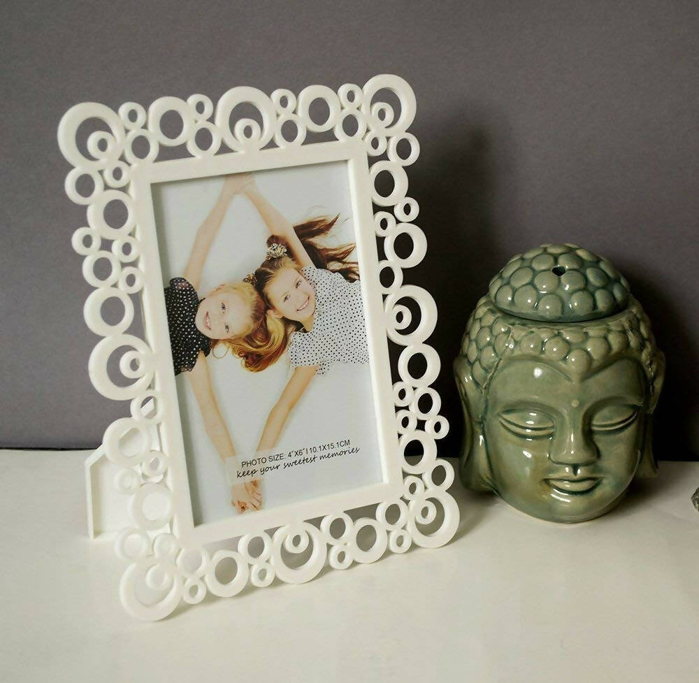 Art Street Painting Mantra Decoralicious White Designer Circular Motif Photo Frame | Grocsy