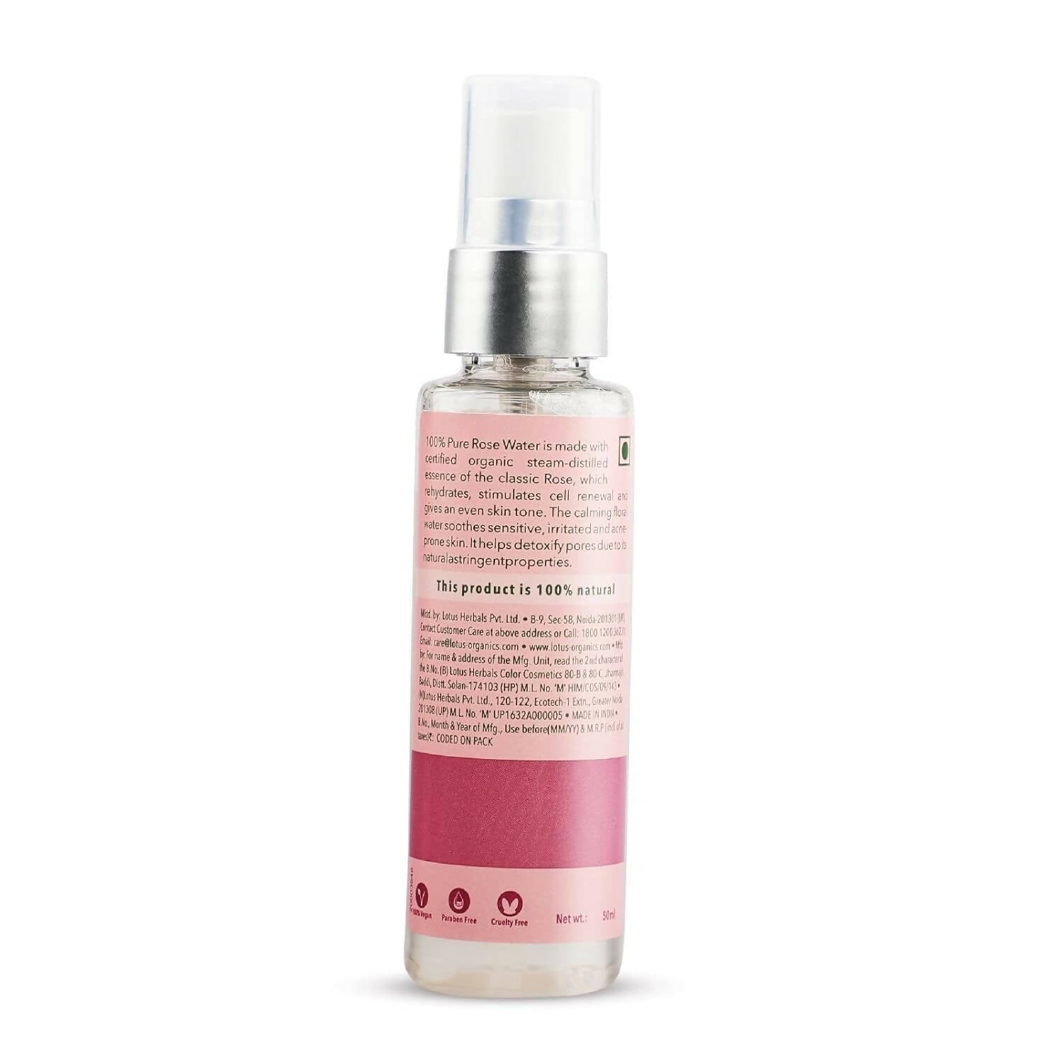 Lotus Organics+ 100% Pure Rose Floral Water | Grocsy