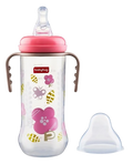 Babyhug Polypropylene Anti-Colic Sterilizable Feeding Bottle With Handle Pink | Grocsy