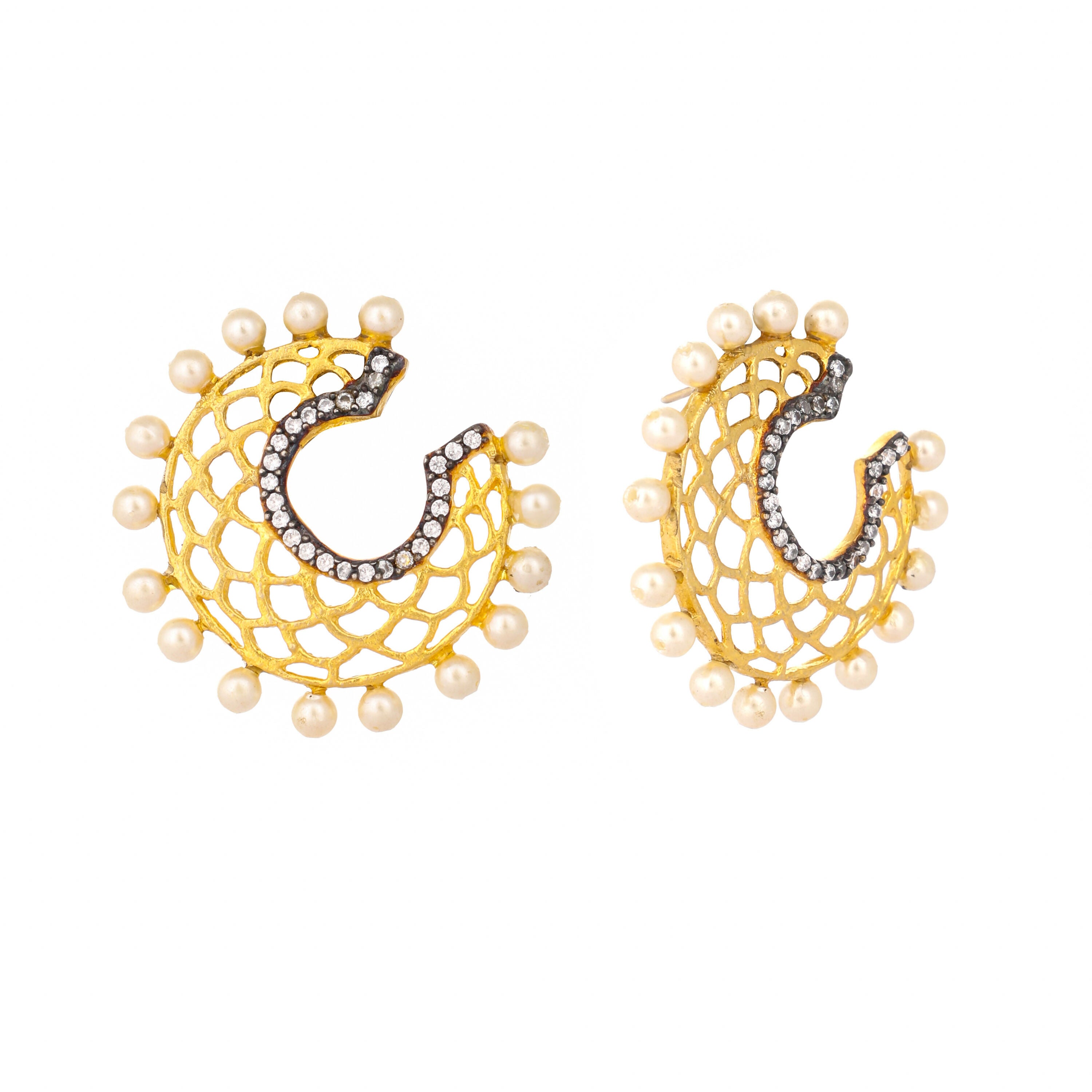 Nuyug 22K Gold Plated Celestial Filigree Earrings | Grocsy