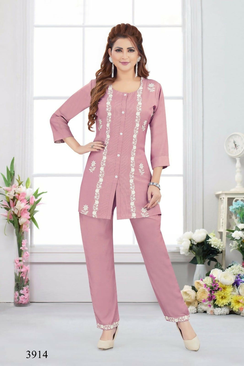Joban Fashion Heavy Muslin Dusty Peach Color Kurta Set | Grocsy