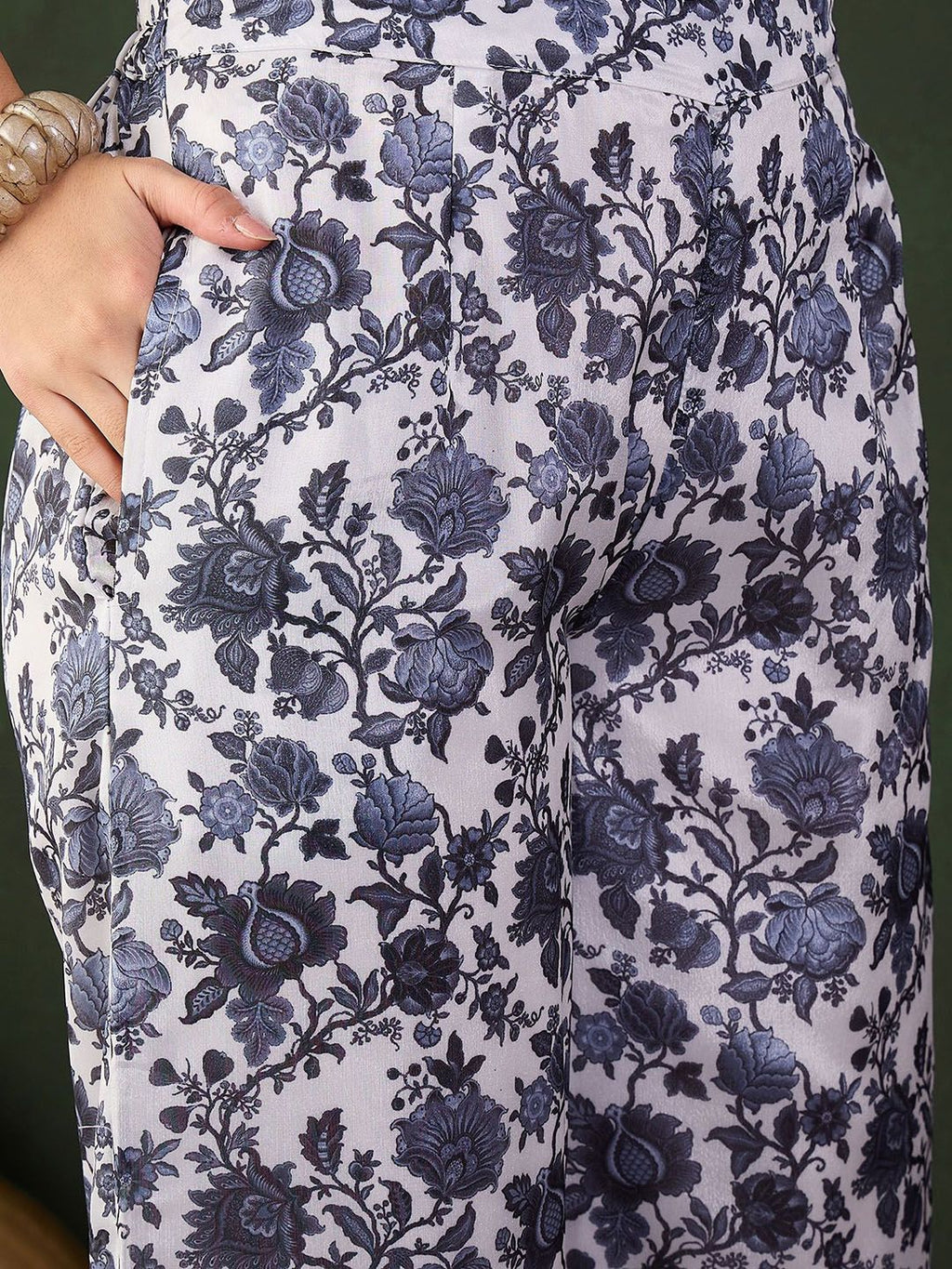 Sangria Printed Kurta With Palazzo | Grocsy