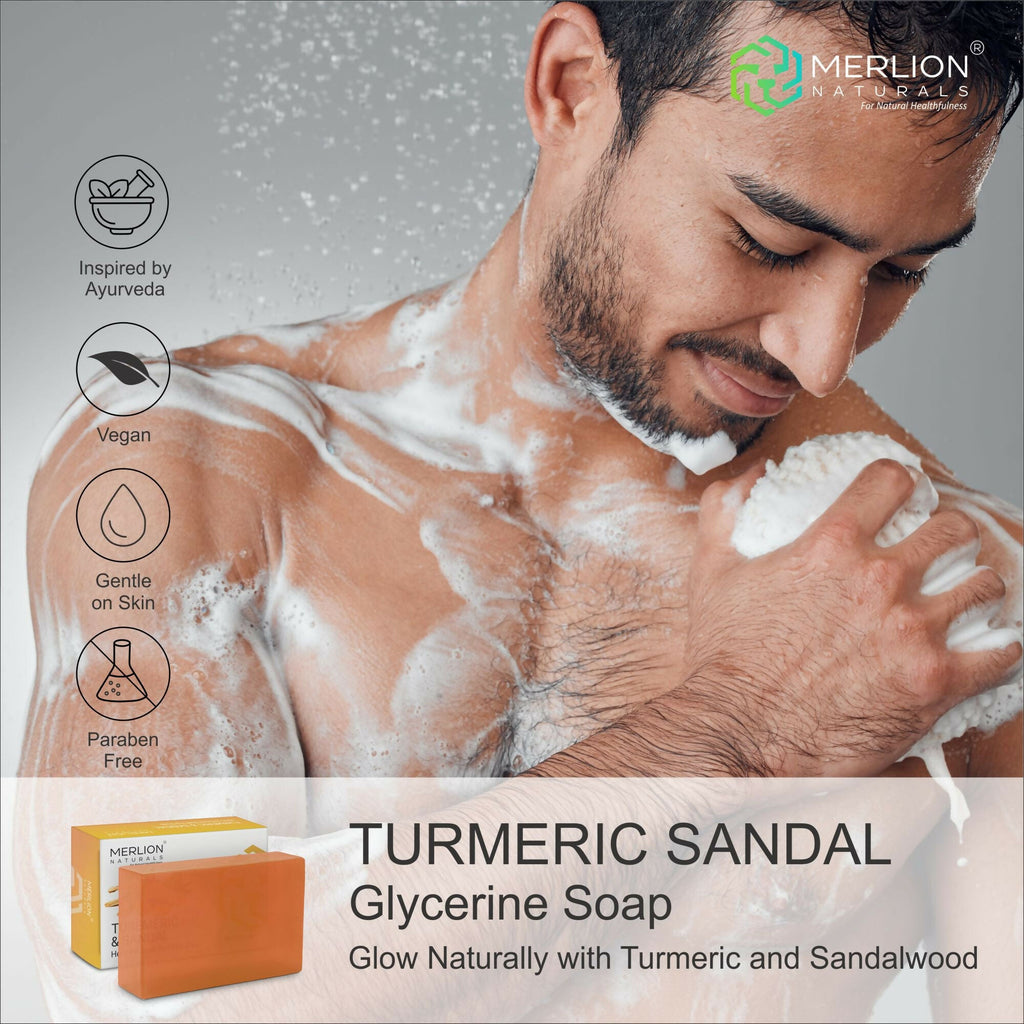 Merlion Naturals Turmeric and Sandal Glycerine Soap | Grocsy