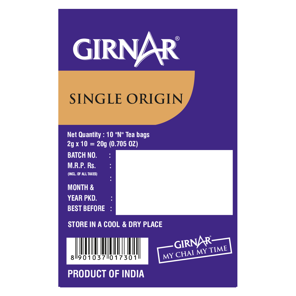 Girnar Single Origin Black Tea Bags - Nilgiri | Grocsy