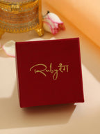 Ruby Raang 22k Gold Polished Kundan Earrings With Pearls | Grocsy