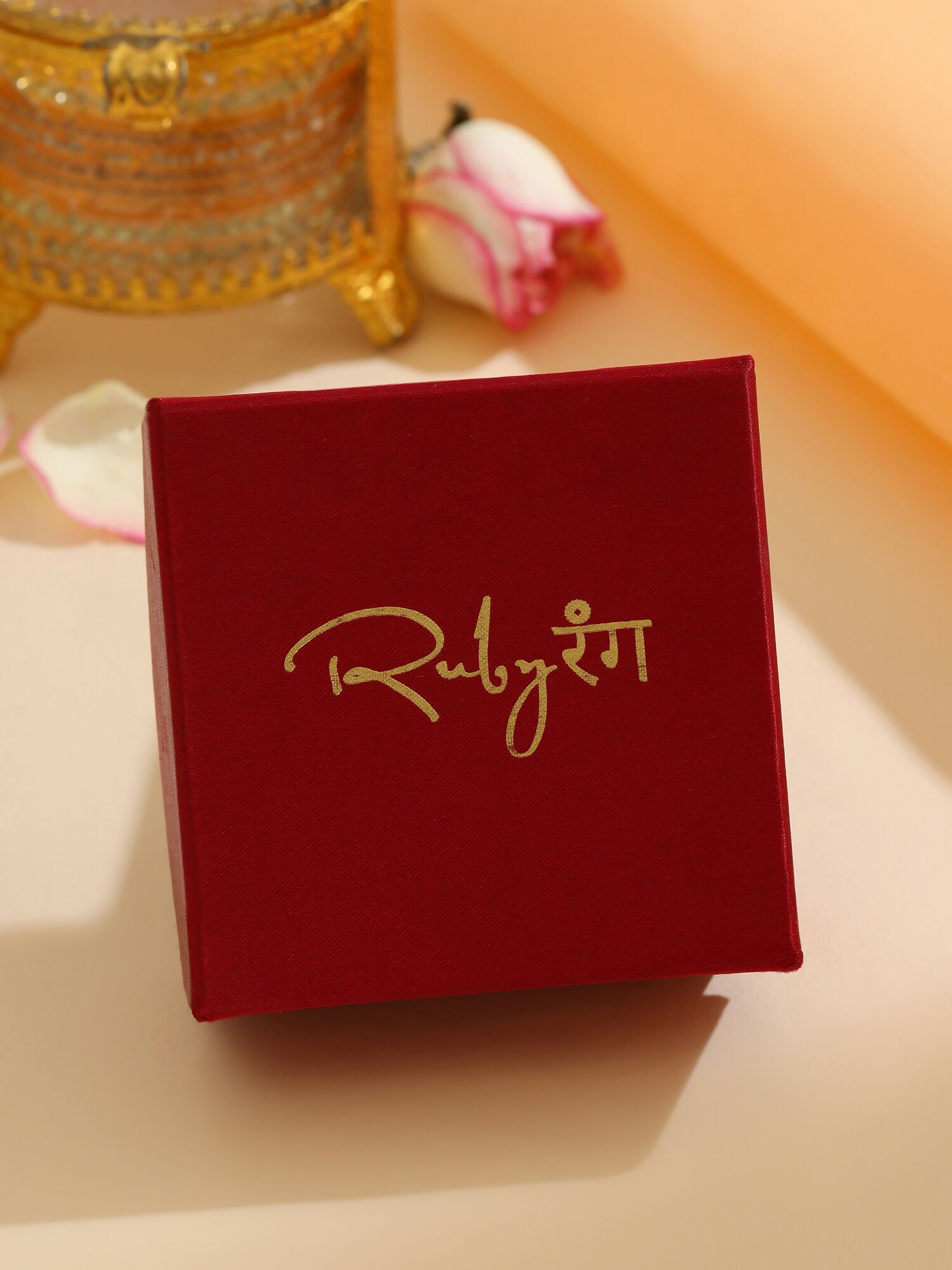 Ruby Raang 22k Gold Polished Kundan Earrings With Pearls | Grocsy
