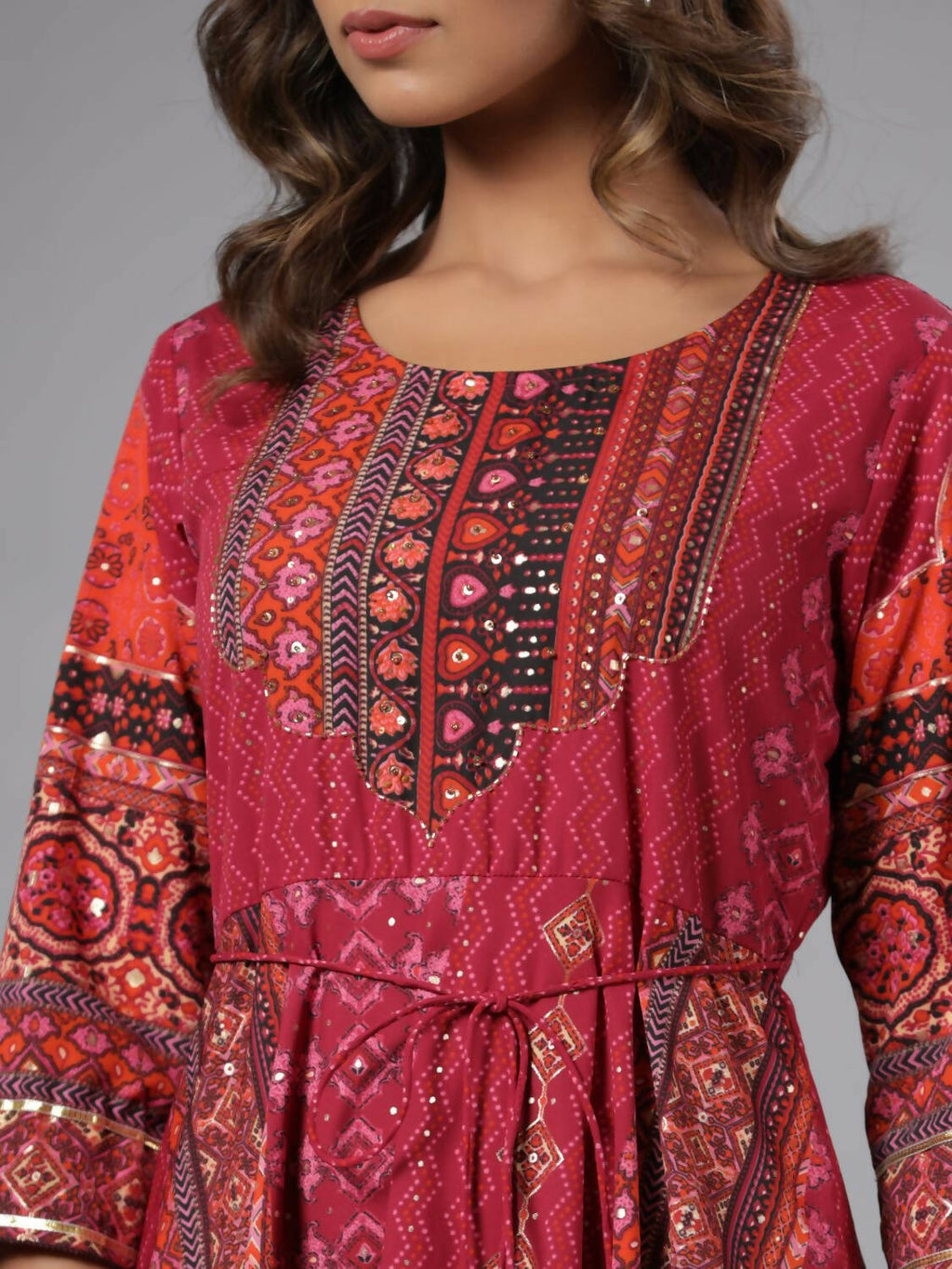 Juniper Women Plum Silk Printed Maxi Dress | Grocsy