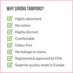 Sirona Premium Applicator Tampons - Regular Flow | Grocsy