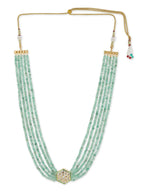 Green Gold-Toned Brass Gold-Polished Necklace - Ruby Raang | Grocsy