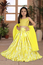 Aayaa Designer Heavy Sequance Work Kids Lehenga Choli - Yellow | Grocsy
