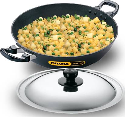Hawkins Futura Non-stick Kadhai 30 cm Diameter with Lid 4 L (NK40S) | Grocsy
