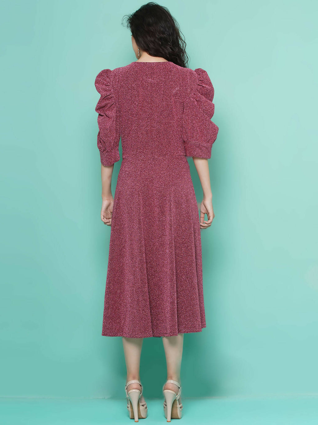 Women Republic Pink Dress with Attached Bow | Grocsy