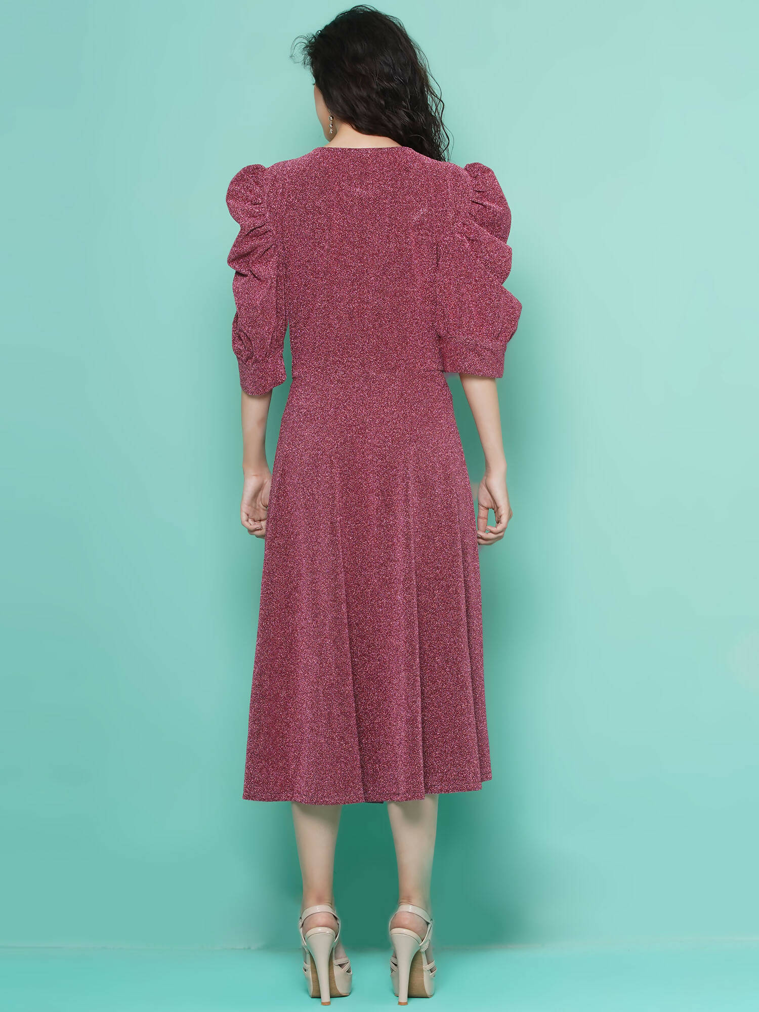 Women Republic Pink Dress with Attached Bow | Grocsy