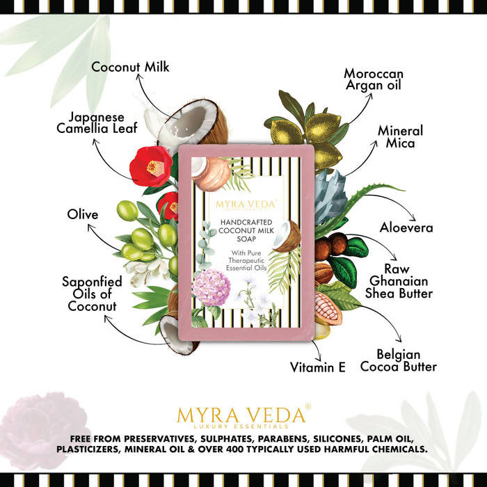 Myra Veda Handcrafted Coconut Milk Soap | Grocsy
