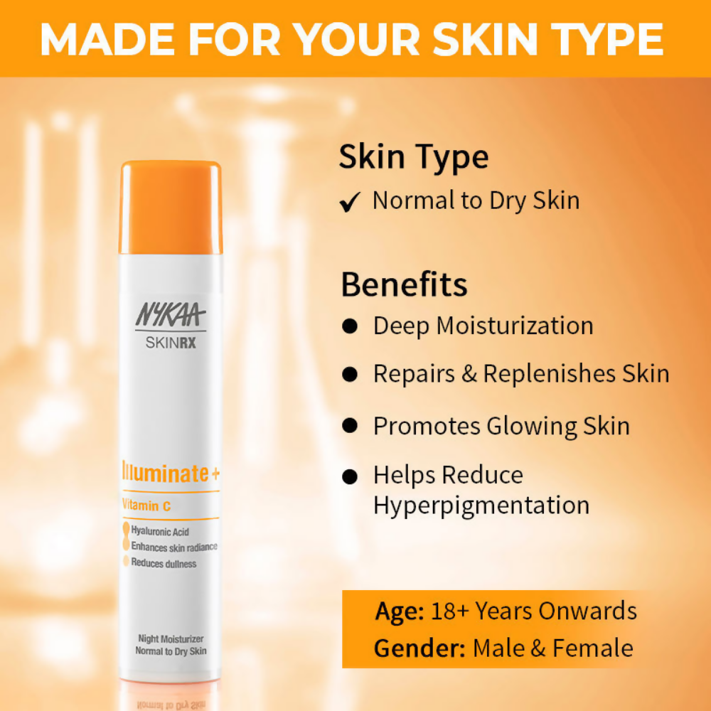 Nykaa SkinRX Vitamin C Illuminate + Night Moisturizer | Grocsy