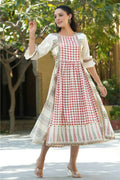 Juniper Women Ivory Rayon Printed A-Line Dress | Grocsy