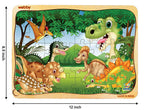Webby Dinosaurs in Jungle Wooden Jigsaw Puzzle-40 Pcs | Grocsy