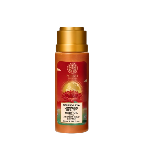 Forest Essentials Soundarya Luminous Beauty Body Oil with 24 Karat Gold Shimmer | Grocsy