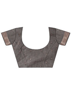 Shree Shyam Fashion Linen Cotton Grey Saree | Grocsy