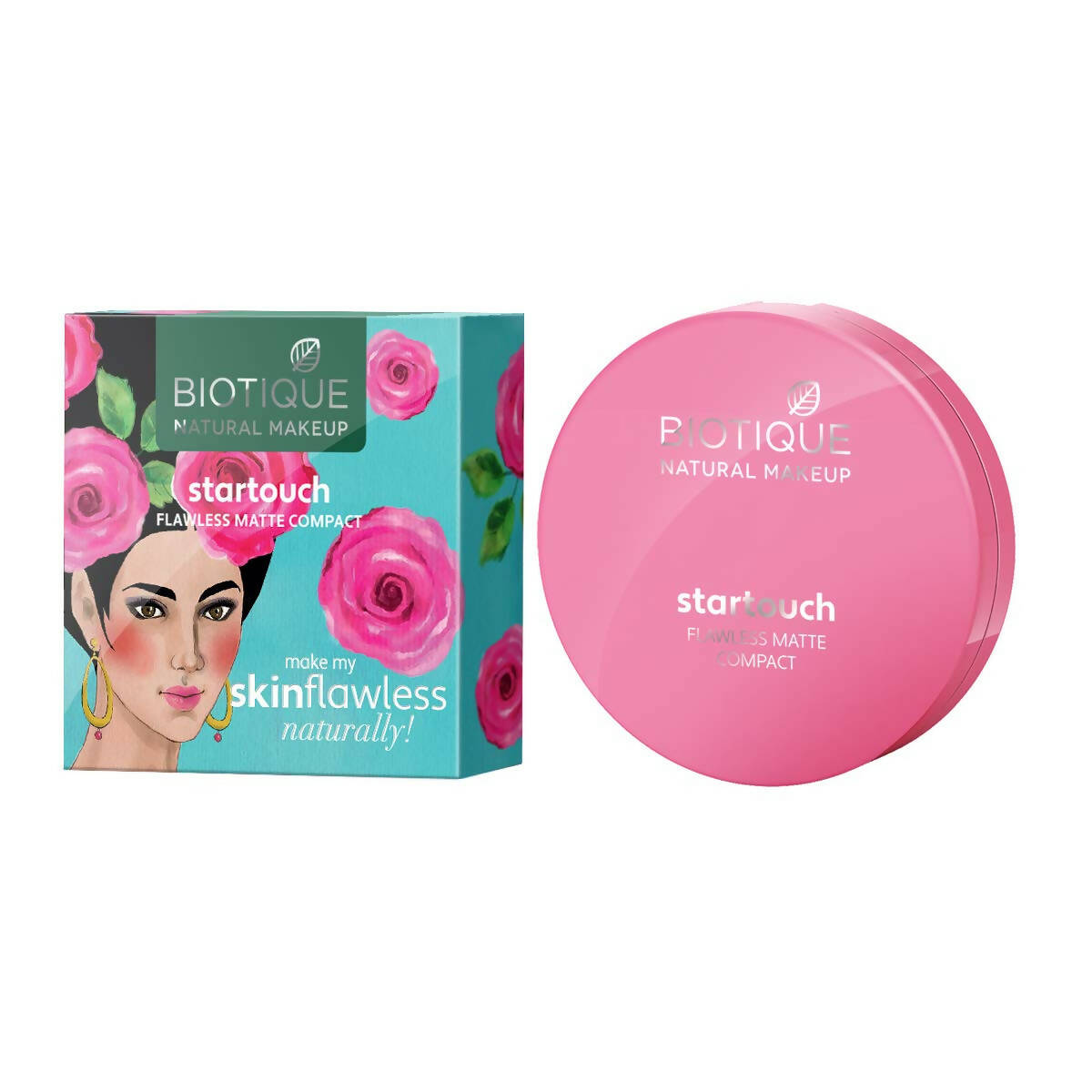 Biotique Natural Makeup Startouch Flawless Matte Compact - Tawny Nutmeg | Grocsy