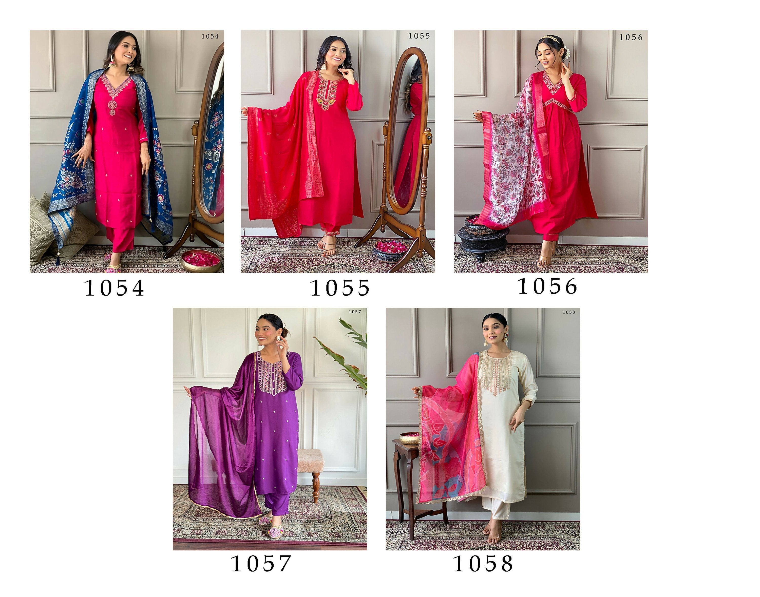 Partywear Designer Viscose Chanderi Red Stitched Suit With Dupatta - Anbazaar | Grocsy