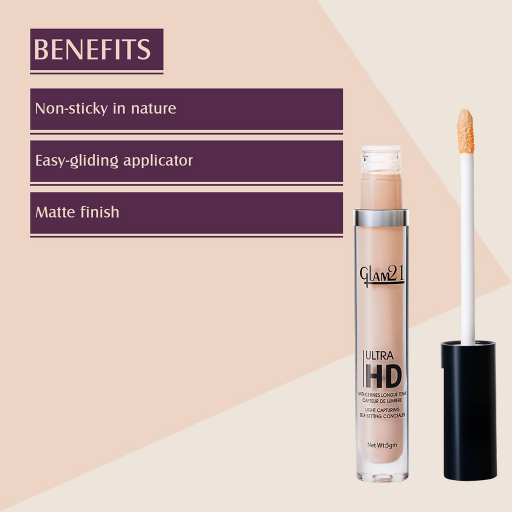 Glam21 Ultra HD Liquid Concealer for HD Finish - Medium Warm | Grocsy