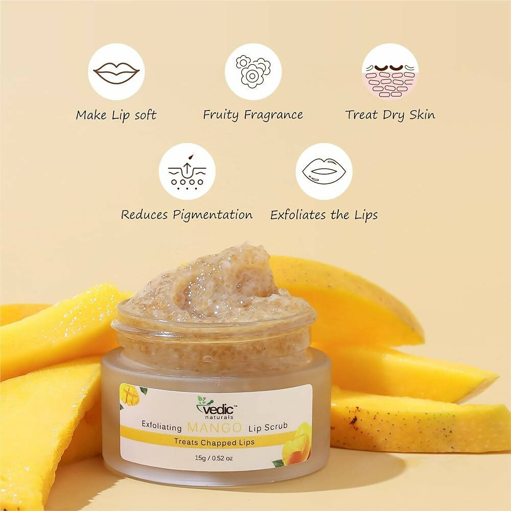 Vedic Naturals Exfoliating Mango Lip Scrub | Grocsy