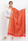 Mominos Fashion Moeza Women's Banarsi Silk All Over Woven Design Red Dupatta | Grocsy