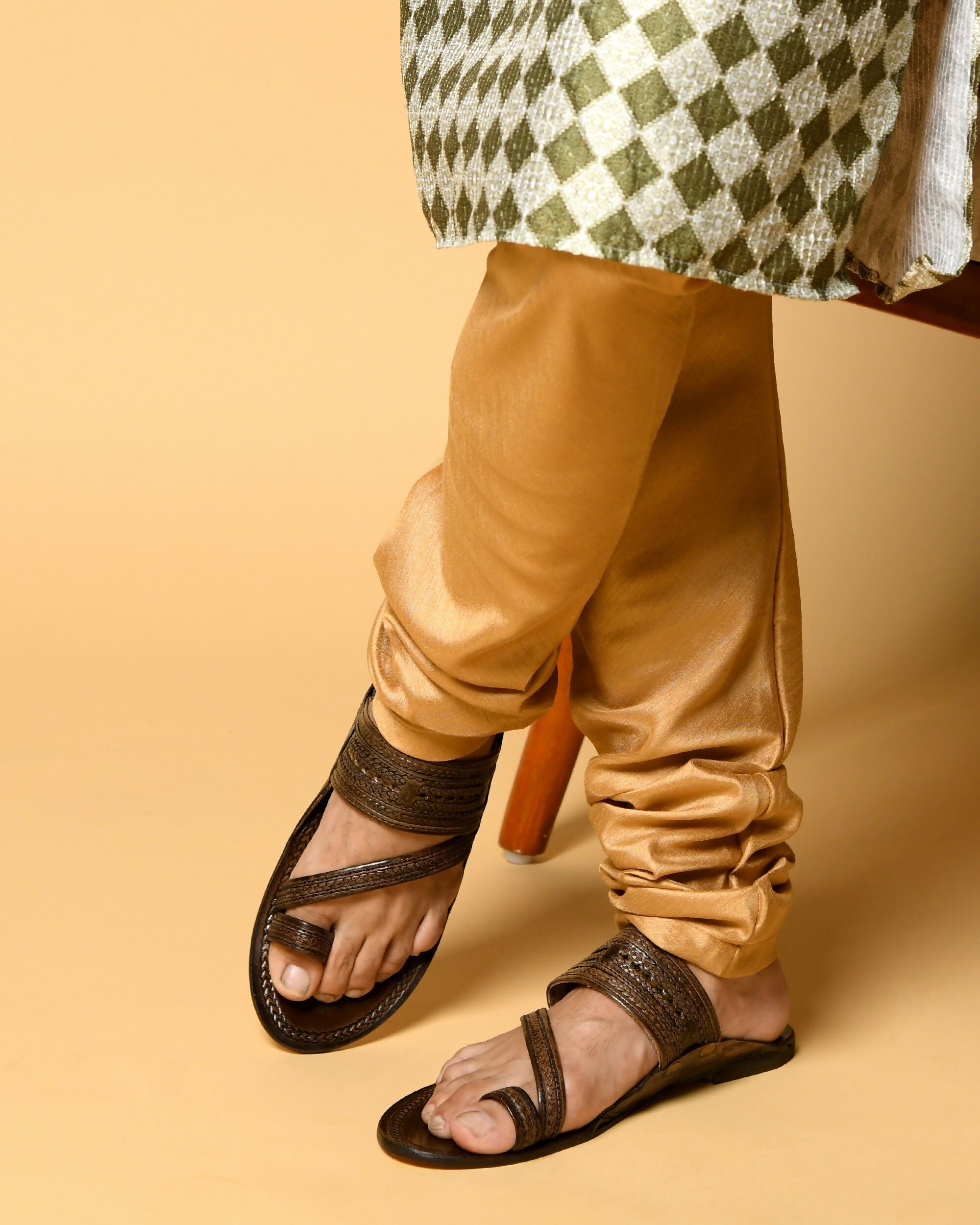 Stepsoft Men Brown Kolhapuri Leather Slippers – Ideal For Wedding & Ethnic Looks | Grocsy