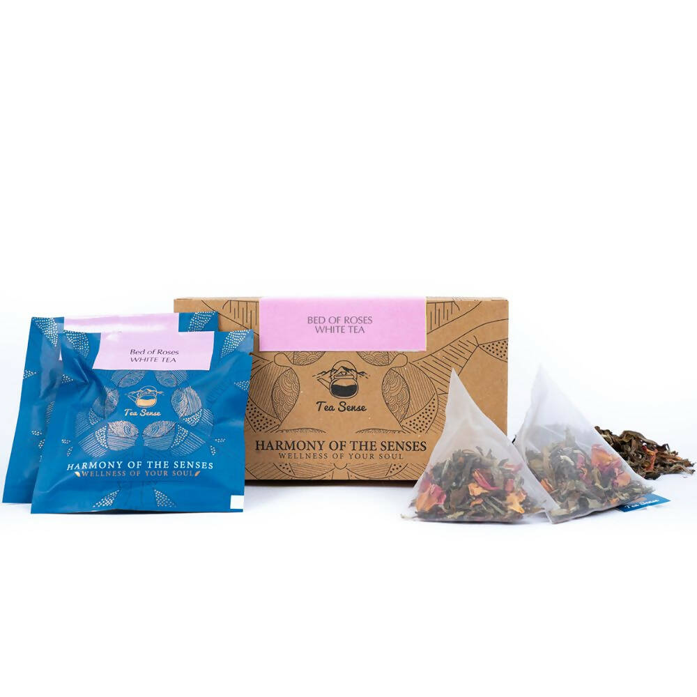 Tea Sense Bed Of Roses White Tea Bags Box | Grocsy