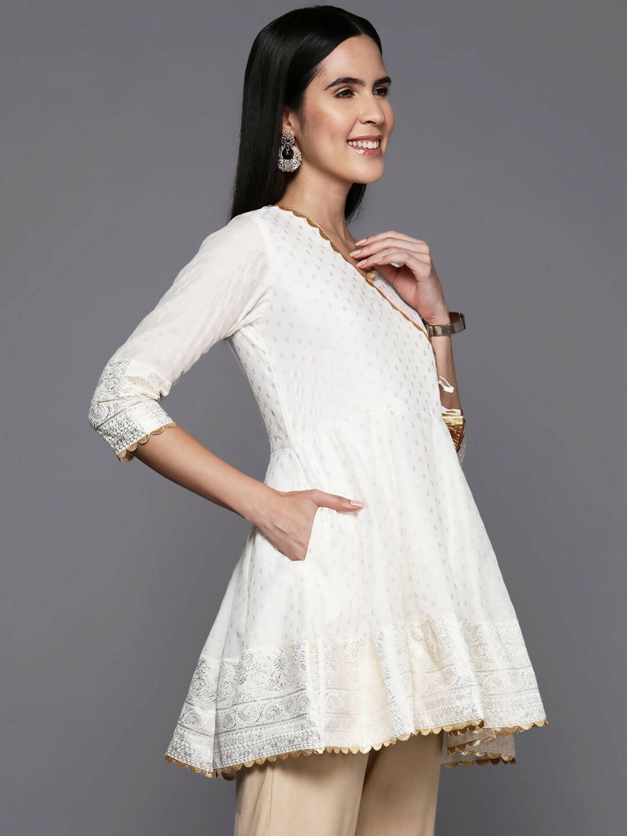 Ahalyaa Women's Traditional wear Tunic - Off-White | Grocsy