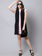 Even Apparels Black Polywool Open Front Corduroy Women's Long Coat | Grocsy
