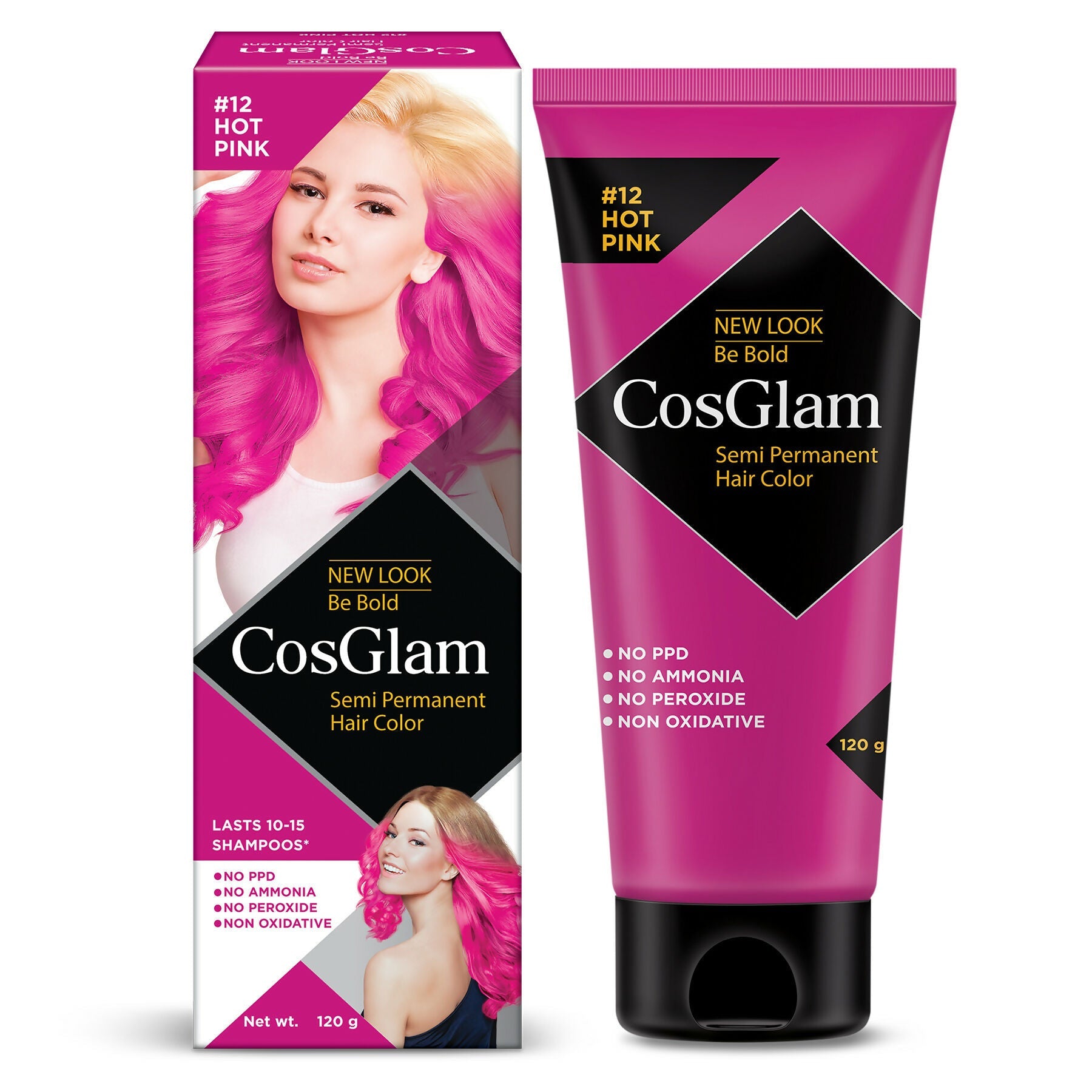 Cosglam Semi Permanent Hair Color for Women & Men (#12 Hot Pink) | Grocsy