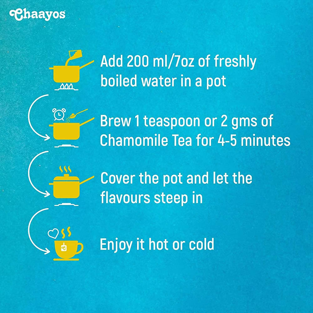 Chaayos Chamomile Flower Herbal Tea | Grocsy