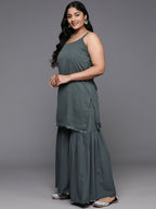 Ahalyaa Women's Traditional wear Kurta Set - Grey | Grocsy