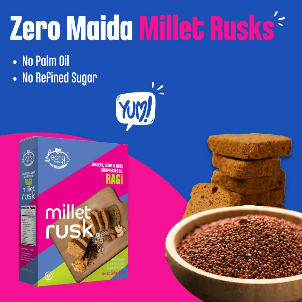 Early Foods Ragi Millet Rusk | Grocsy