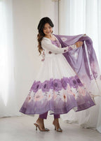 Joban Fashion Onion Pink Kurta Set Organza Sequin Embroidery Work | Grocsy