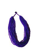 Inhanns Handmade Beaded Multilayer Necklace, 20 Layers - Purple | Grocsy