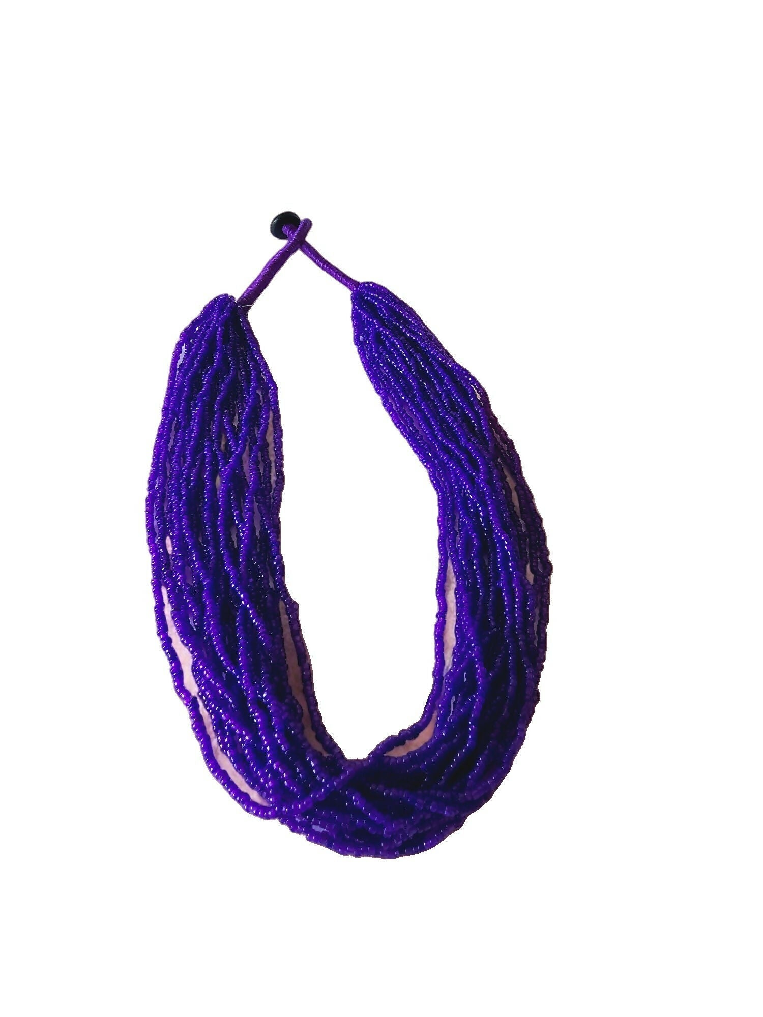 Inhanns Handmade Beaded Multilayer Necklace, 20 Layers - Purple | Grocsy