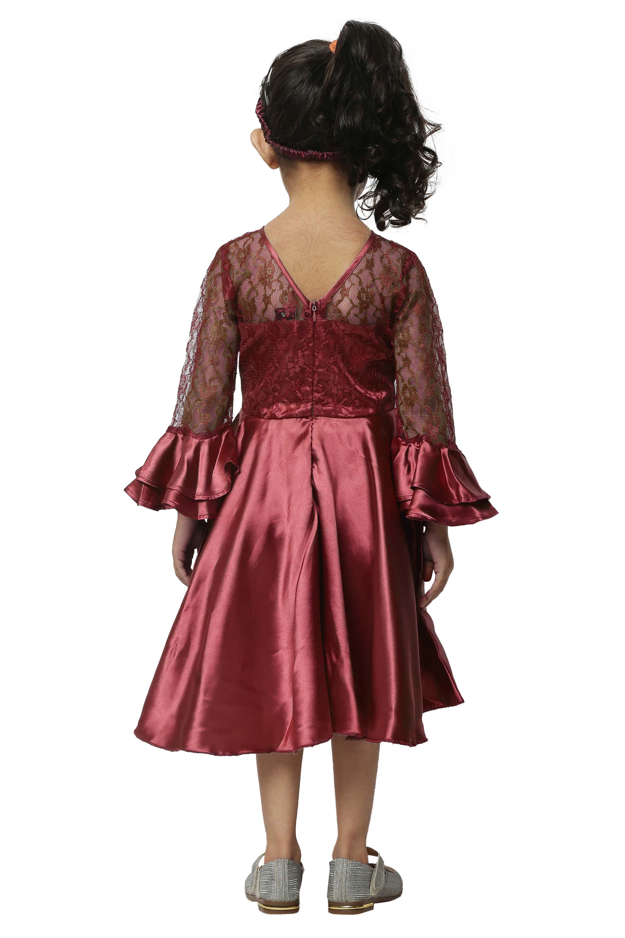 Asmaani Kids Party Wear Stylish Dresses, Perfect for Parties, Functions & Vacations - Maroon | Grocsy